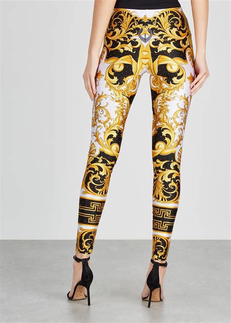 black versace print|Versace print leggings.